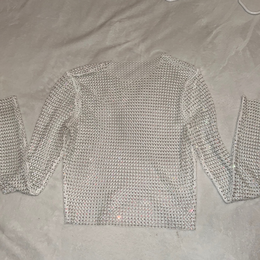 Rhinestone white top